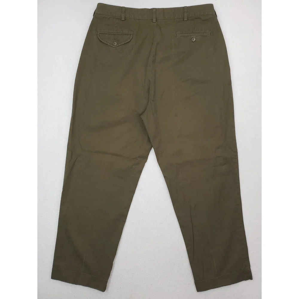 Vintage Polo Ralph Lauren Pants Mens 36x30 Green Hammond Pleated Chino Relaxed